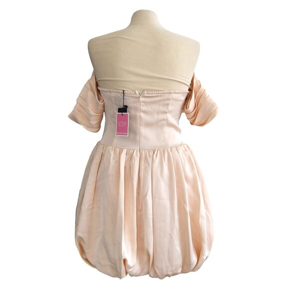 NWT Pretty Little Thing Blush Pink Bubble Mini Dress Sz 6 Party Prom Fairycore - Picture 5 of 10